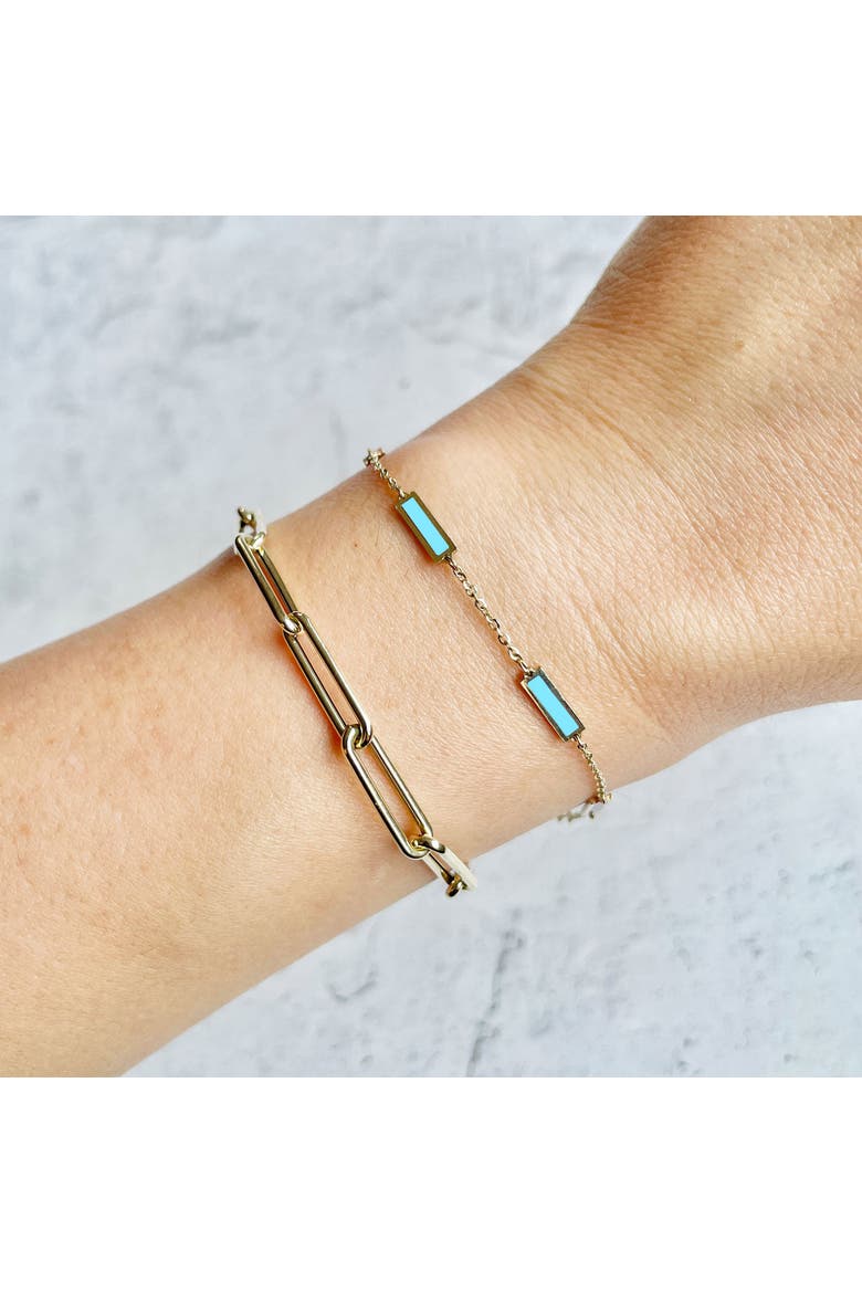 Turquoise Bar Chain Bracelet, Alternate, color, Turquoise