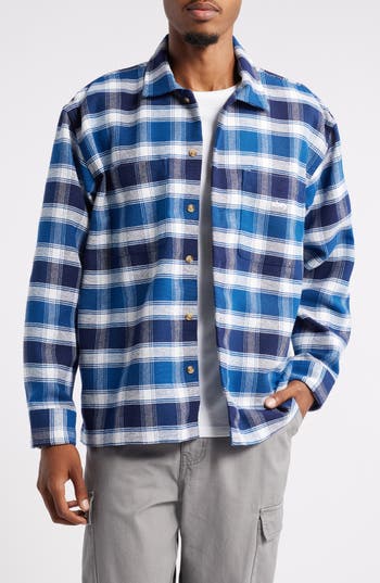 OBEY OBEY BIGWIG HUGO CHECK COTTON FLANNEL BUTTON-UP SHIRT 