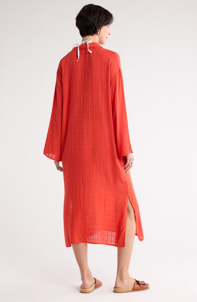 NORDSTROM RACK Long Sleeve Cover-Up Dress, Alternate, color, Red Valiant