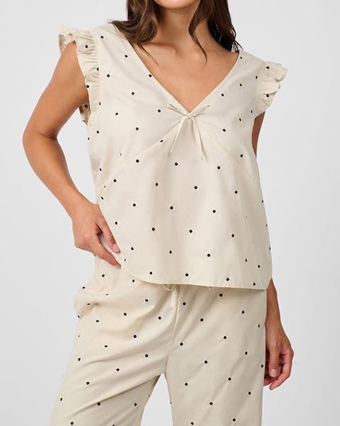 Ruffle Sleeve Boxy Top