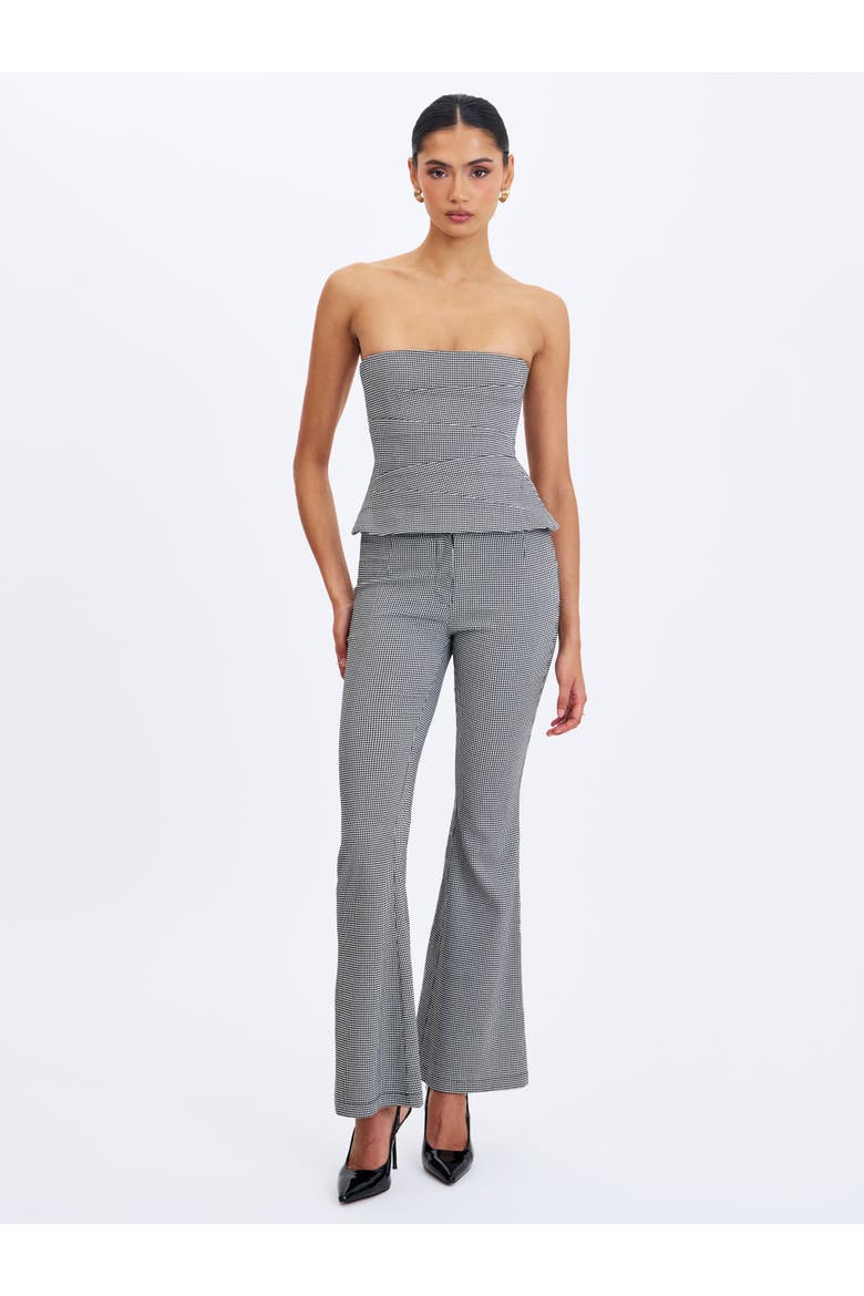 Ulli Micro-Houndstooth Flared Pants, Alternate, color, Hounstooth Grey