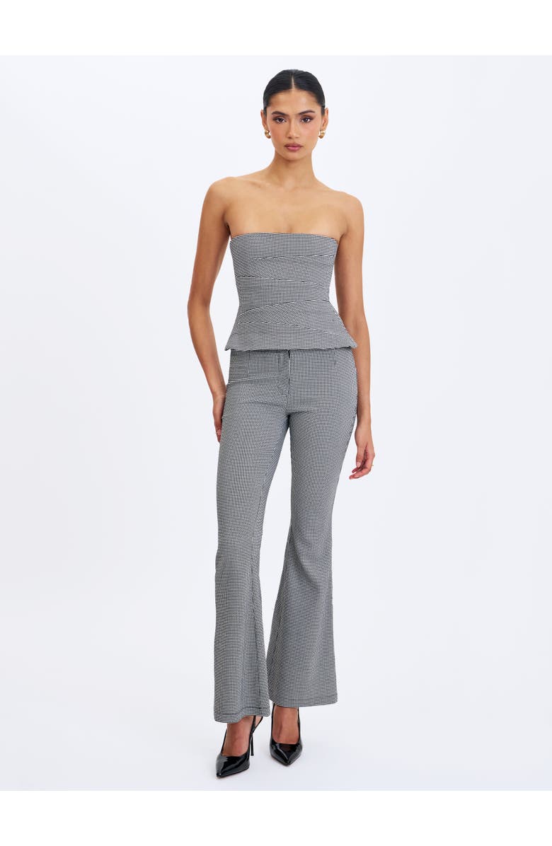 Miss Circle Ulli Micro-Houndstooth Flared Pants, Alternate, color, Hounstooth Grey