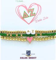 Color Shout Delta Zeta Love My Sorority Bracelet Stack