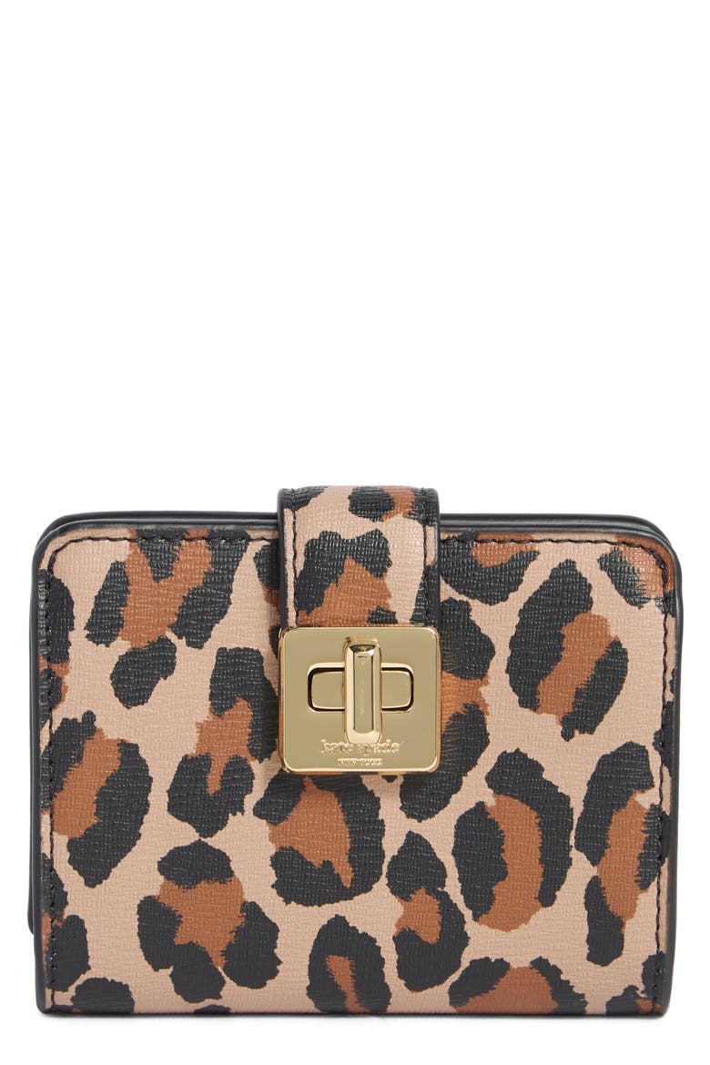 phoebe spotted leopard wallet, Main, color, BROWN MULTI