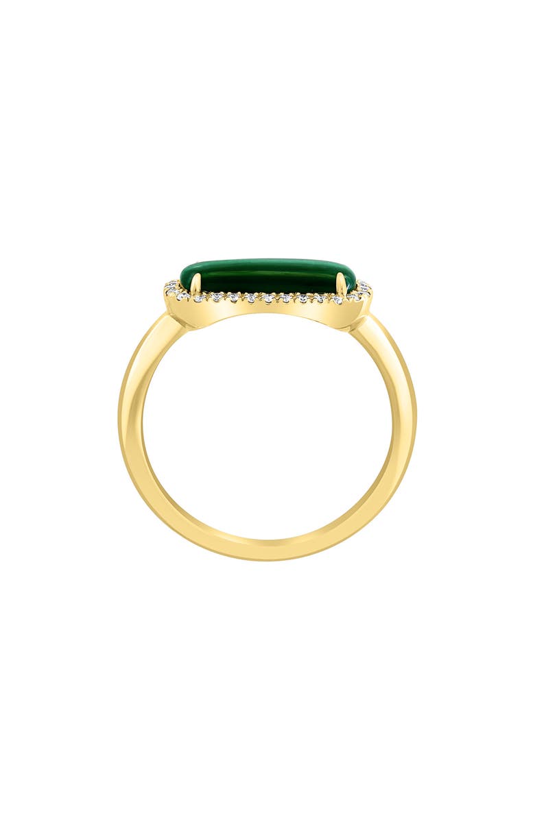 EFFY 14K Yellow Gold, Diamond & Malachite Ring, Alternate, color, Green
