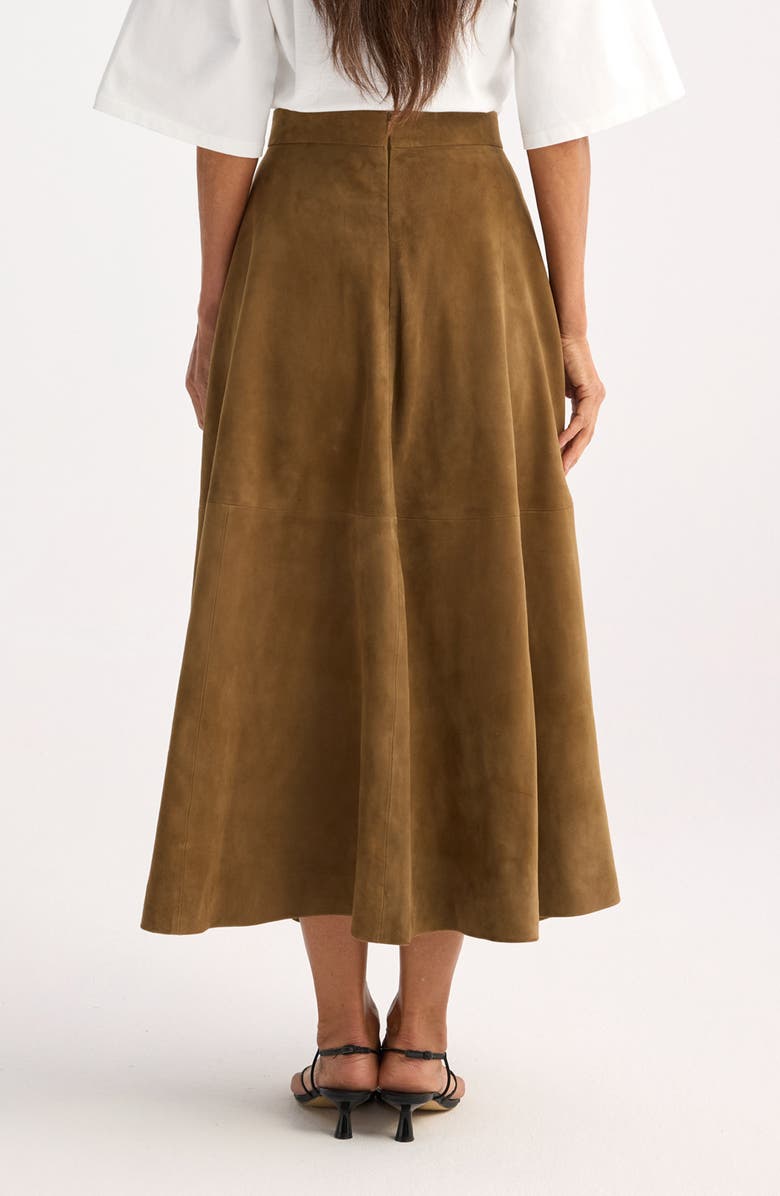 Róhe Suede A-Line Skirt, Alternate, color,