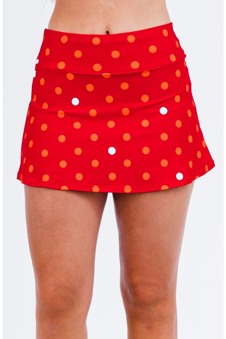 Short Swim Skort With Shorts, Main, color, Dotty