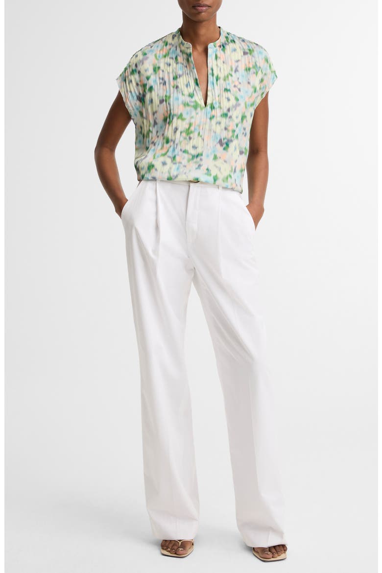 Painted Garden Cap Sleeve Top, Alternate, color, HERB PETAL