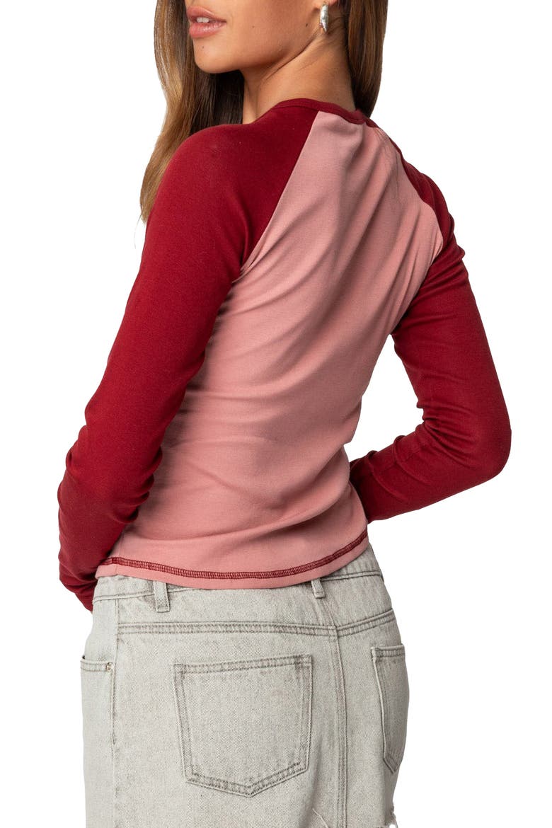 Raglan Crop T-Shirt, Alternate, color, PINK