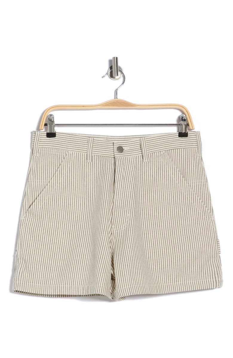 DENIMIST Stripe Denim Carpenter Shorts, Main, color, Railroad Grey