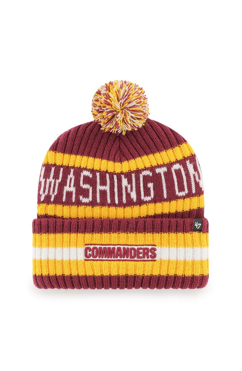 '47 Men's '47 Burgundy Washington Commanders Bering Cuffed Knit Hat with Pom, Main, color, Burgundy