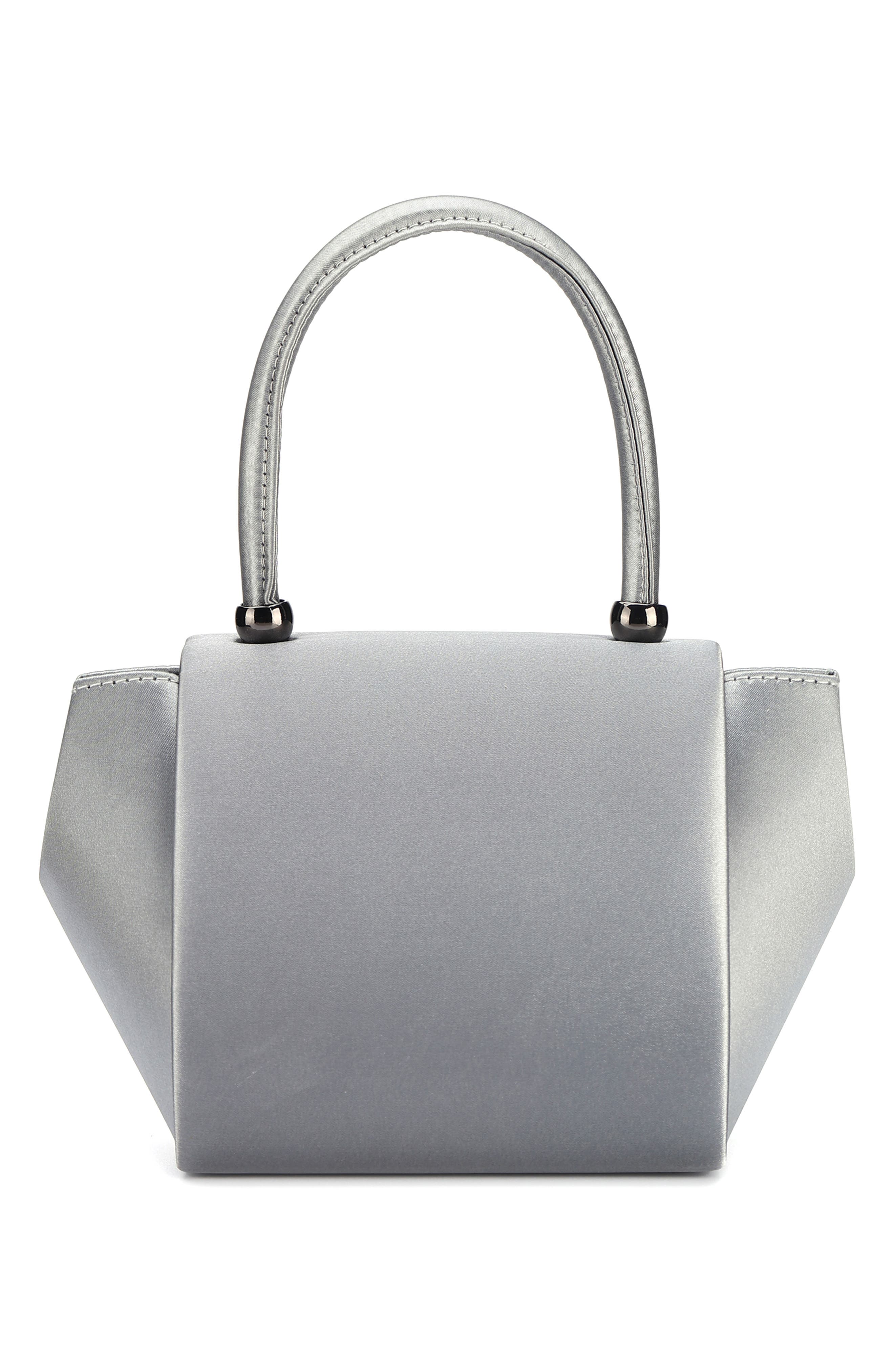 Liz Satin Handbag, Alternate, color, PEWTER