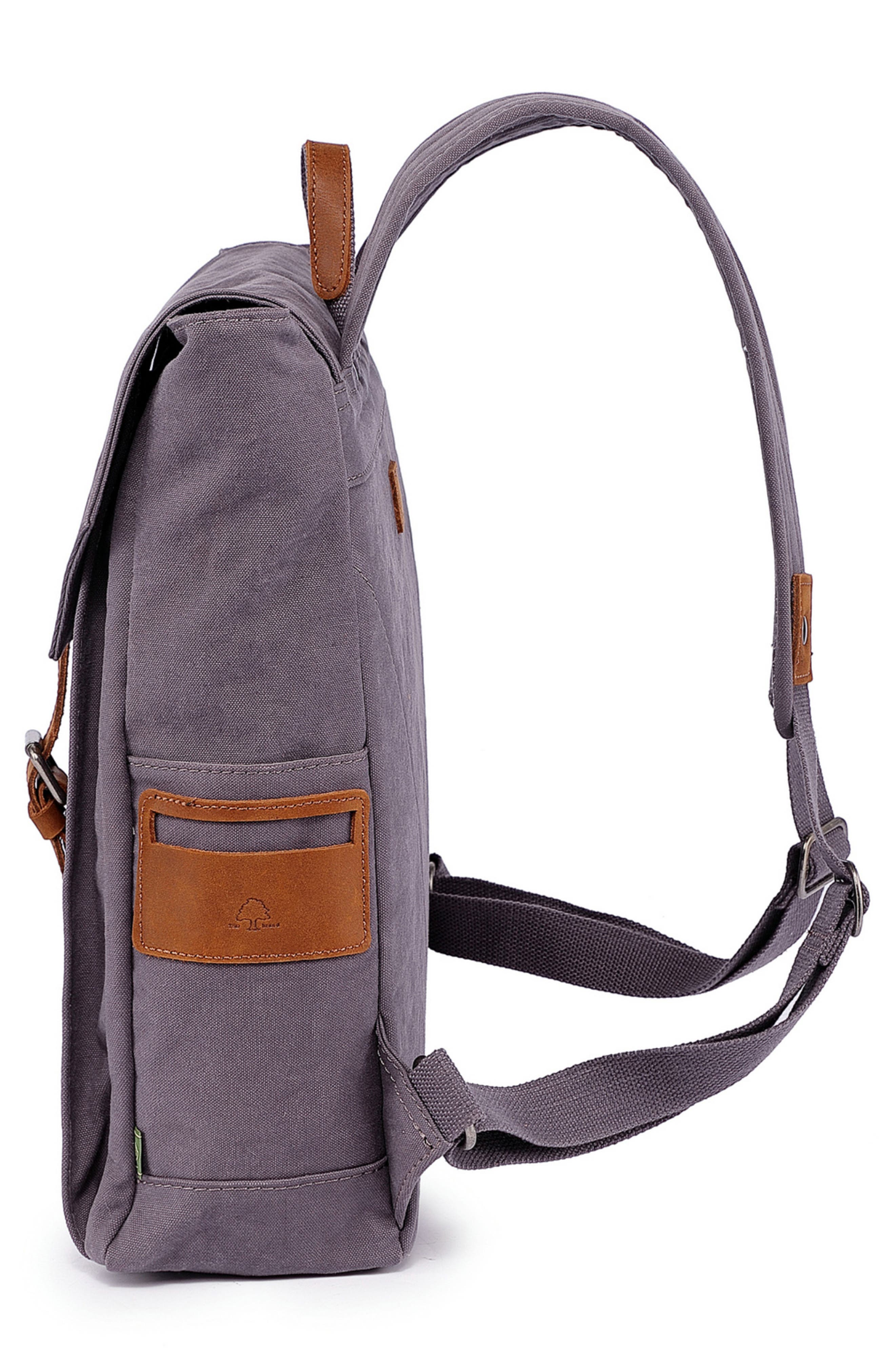 Sunny Trail Canvas & Leather Backpack, Alternate, color, GREY