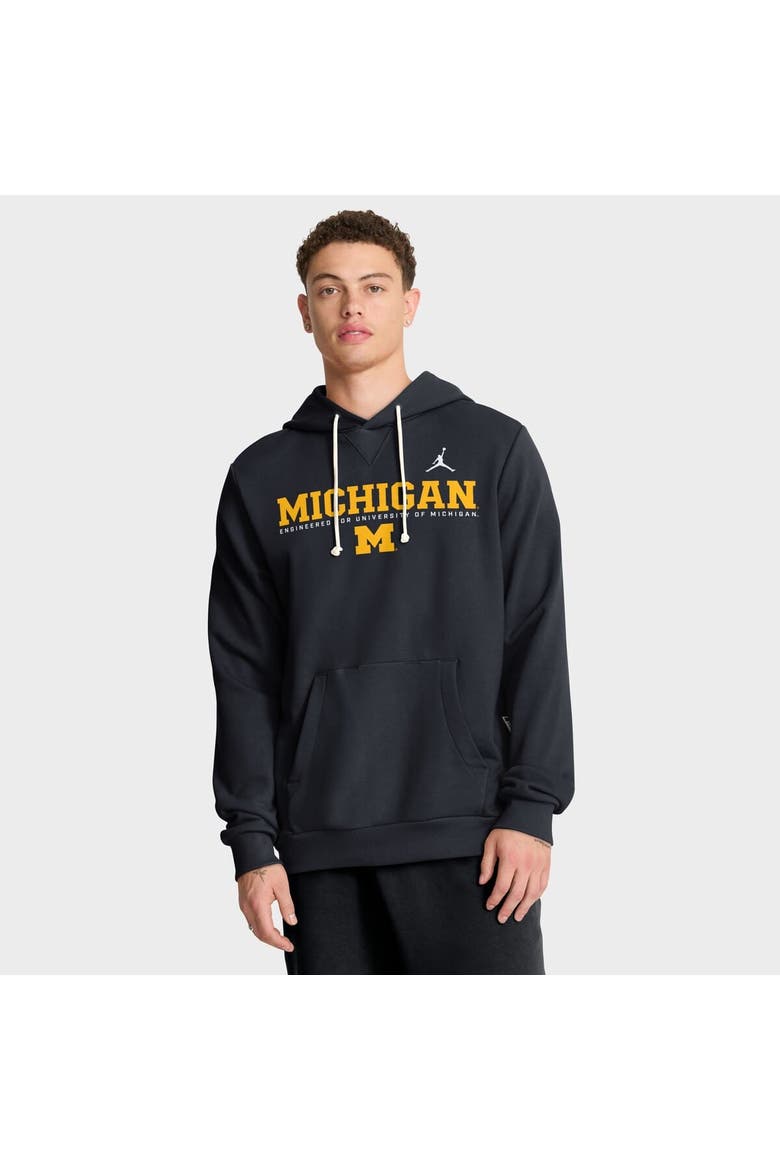 Men's Jordan Brand Navy Michigan Wolverines 2025 Sideline Standard Issue Dri-FIT Hoodie, Main, color, Navy