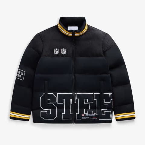 Unisex  Black Pittsburgh Steelers Team Puffer Jacket