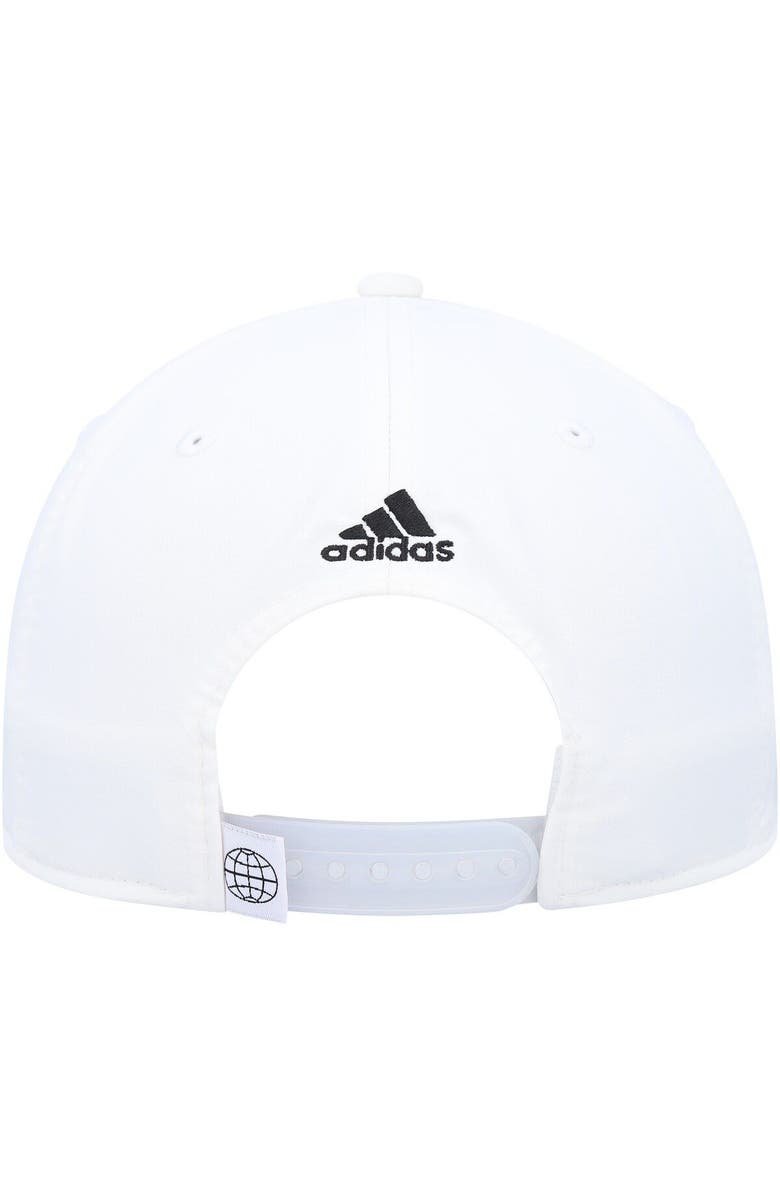 adidas Men's adidas White 3-Bar AEROREADY Snapback Hat, Alternate, color, 