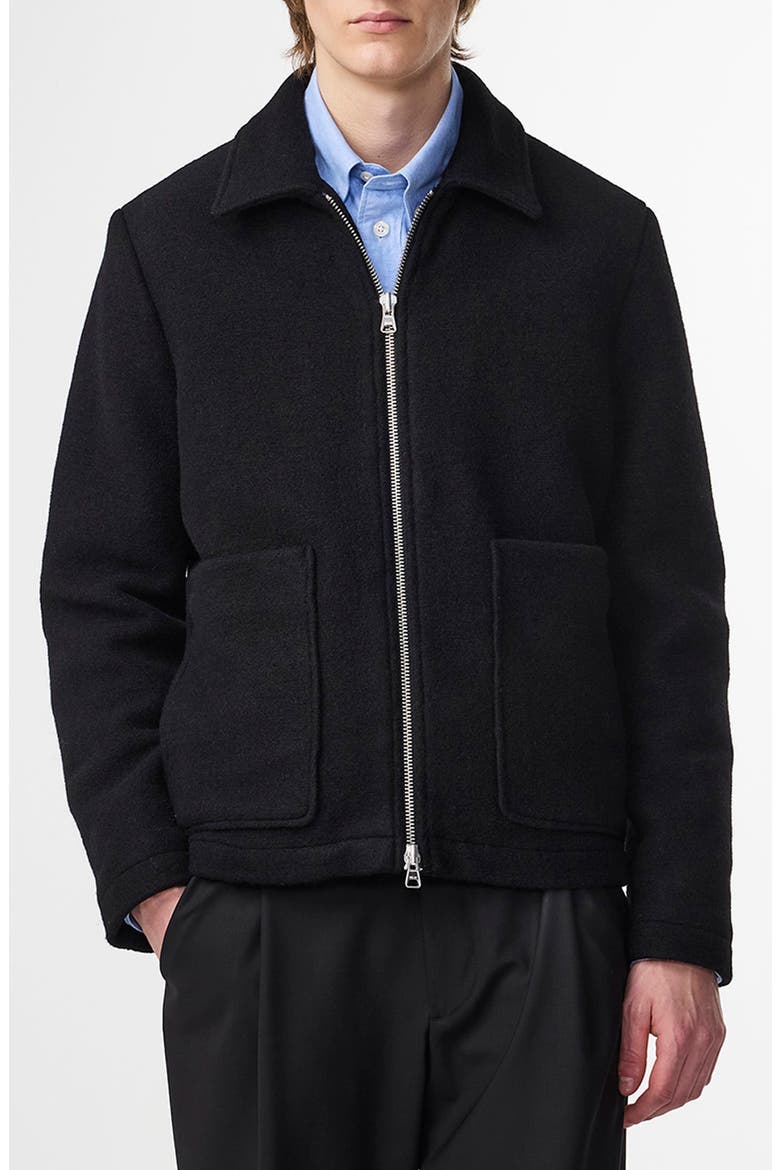 Gael 8267 Wool Blend Shirt Jacket, Main, color, BLACK
