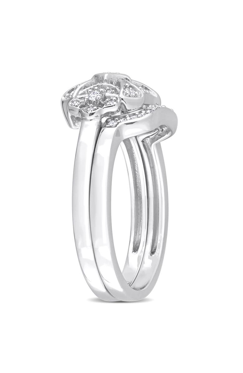 Julianna B. Diamond Vintage Bridal Ring Set, Alternate, color, Sterling Silver