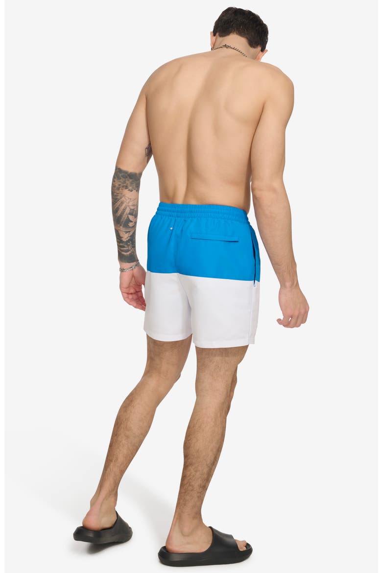 Colorblock Swim Trunks, Alternate, color, BLUE