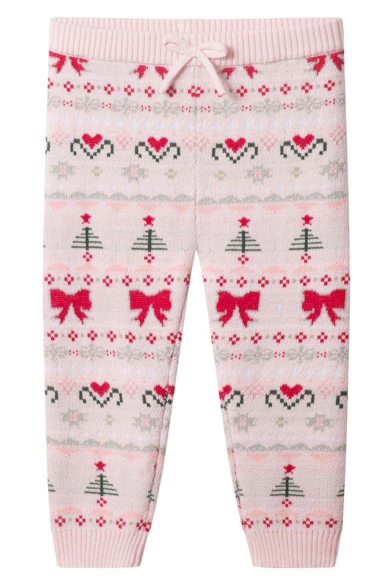Kids' Fair Isle Sweater, Pants & Headband 3-Piece Set, Alternate, color, PINK