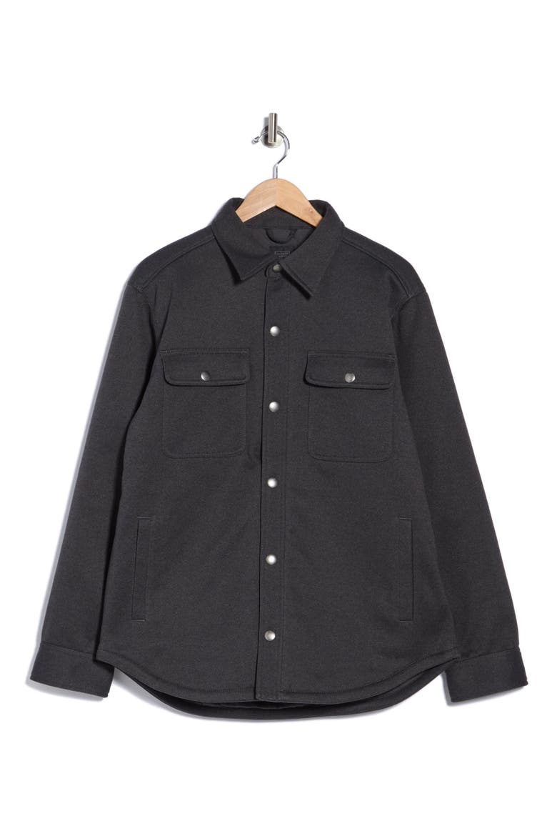 Ponte Knit Shirt Jacket, Main, color, GREY DARK CHARCOAL