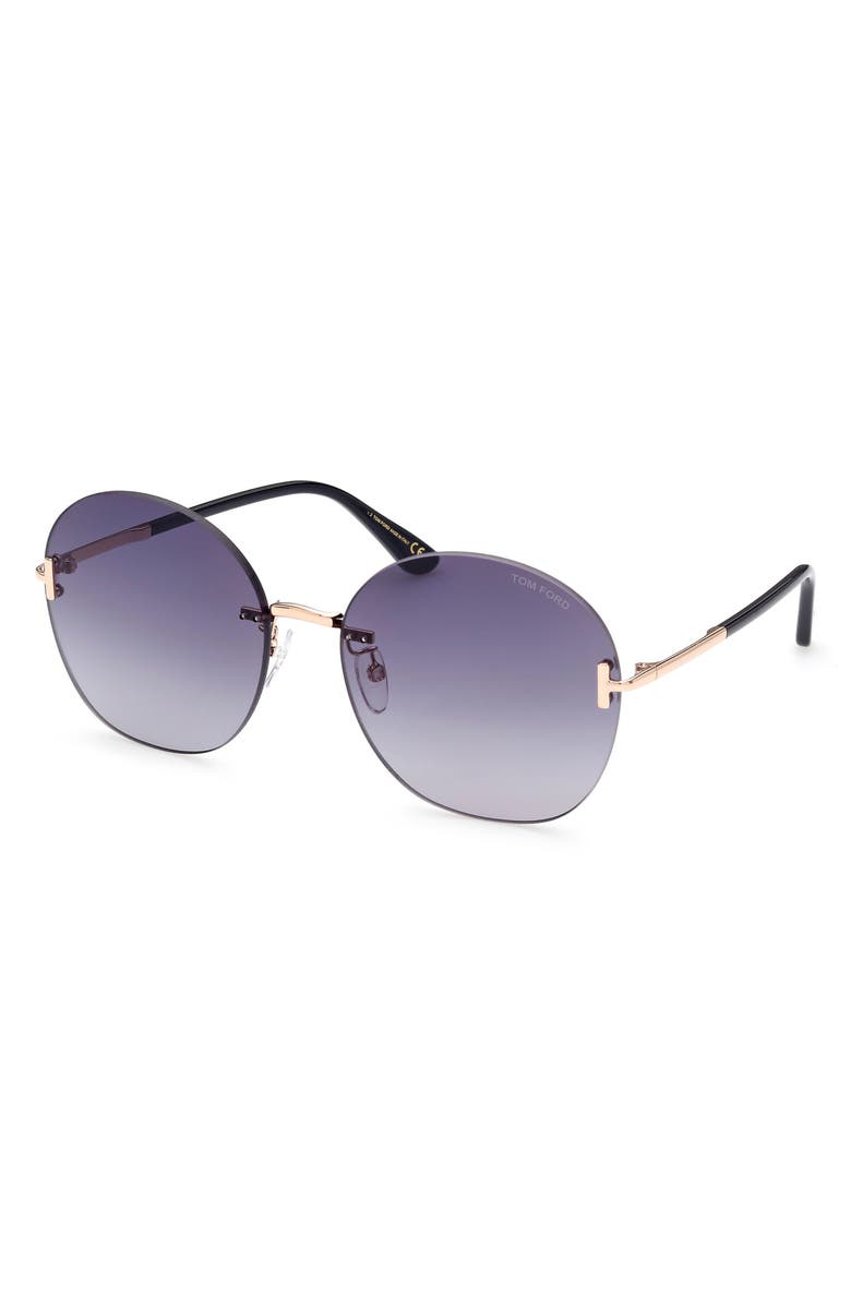 TOM FORD 63mm Round Sunglasses, Alternate, color, 