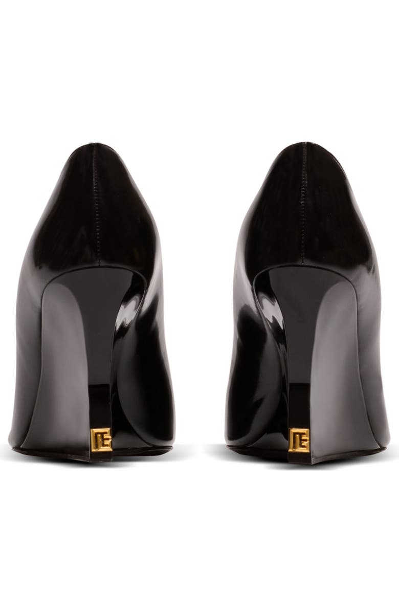 Balmain Shiny lambskin Wedge pumps, Alternate, color, Black