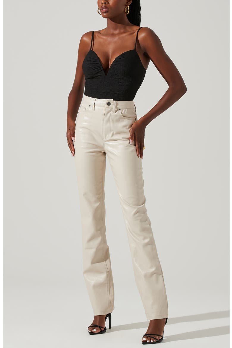 Fia Plunge Neck Bodysuit, Alternate, color, BLACK