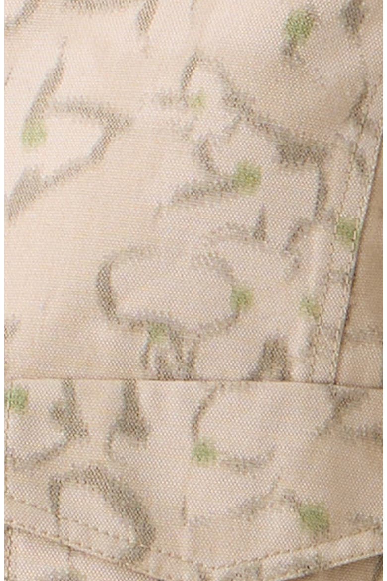 Ikat Floral Print Crop Cotton Blend Canvas Jacket, Alternate, color, BEIGE-OLIVE