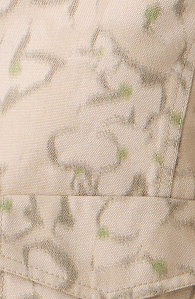 Akris punto Ikat Floral Print Crop Cotton Blend Canvas Jacket, Alternate, color, Beige-Olive
