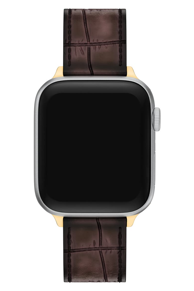 The Kira Leather 18mm Apple Watch® Watchband, Alternate, color, BROWN