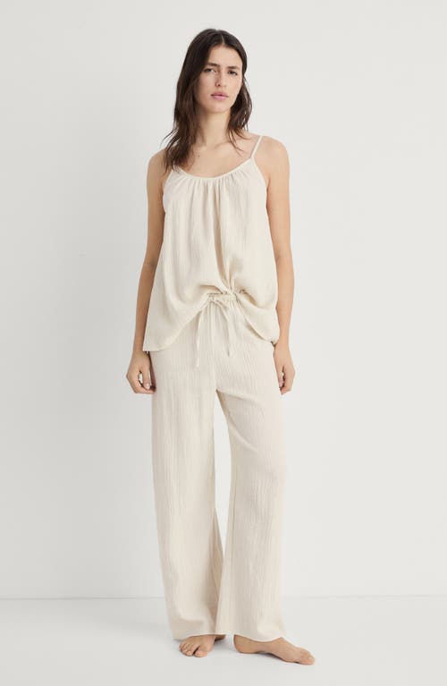 Mango Cotton Wide Leg Pajama Pants