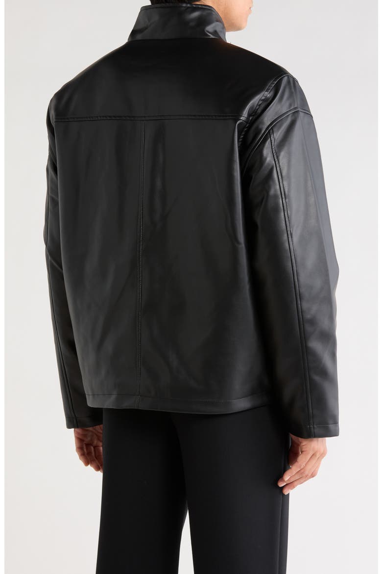 Faux Leather Jacket, Alternate, color, BLACK