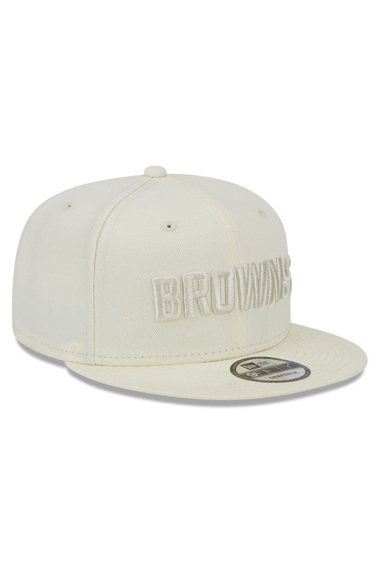 Men's New Era Cream Cleveland Browns Color Pack 9FIFTY Snapback Hat, Alternate, color, Cream