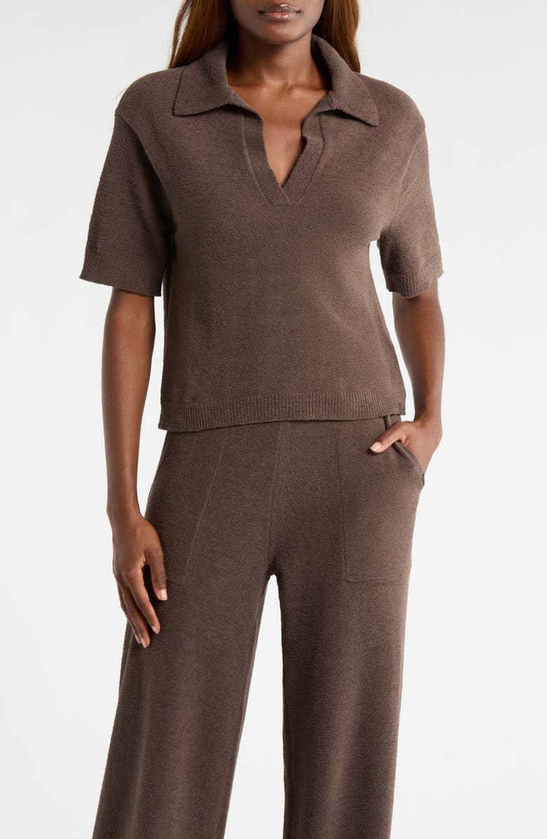 UGG<sup>®</sup> Keslyn Johnny Collar Knit Polo, Main, color, Dense Smoke