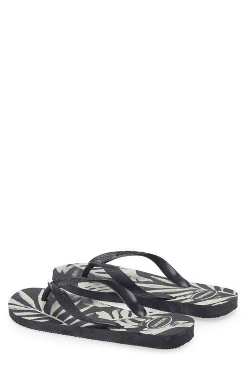Havaianas Aloha Flip Flop In Black/black/black