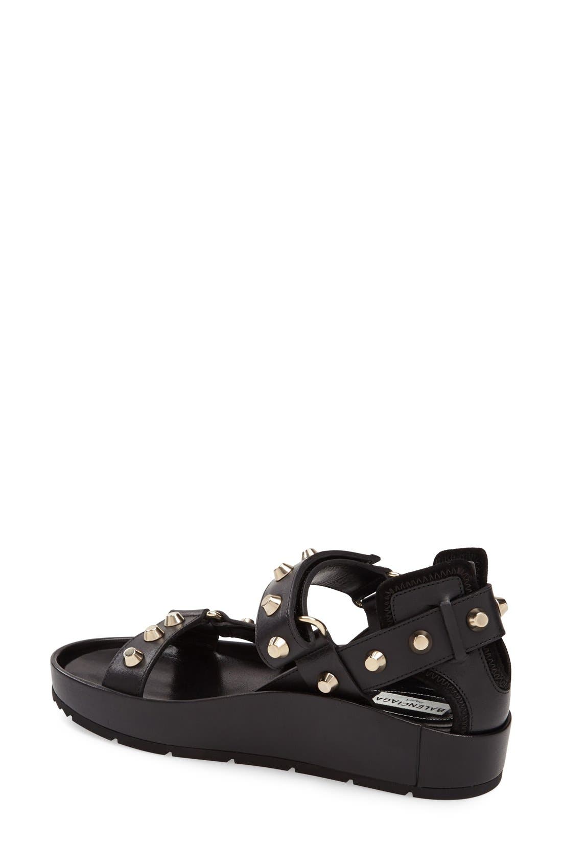 Balenciaga Studded Leather Sandal, Alternate, color, 