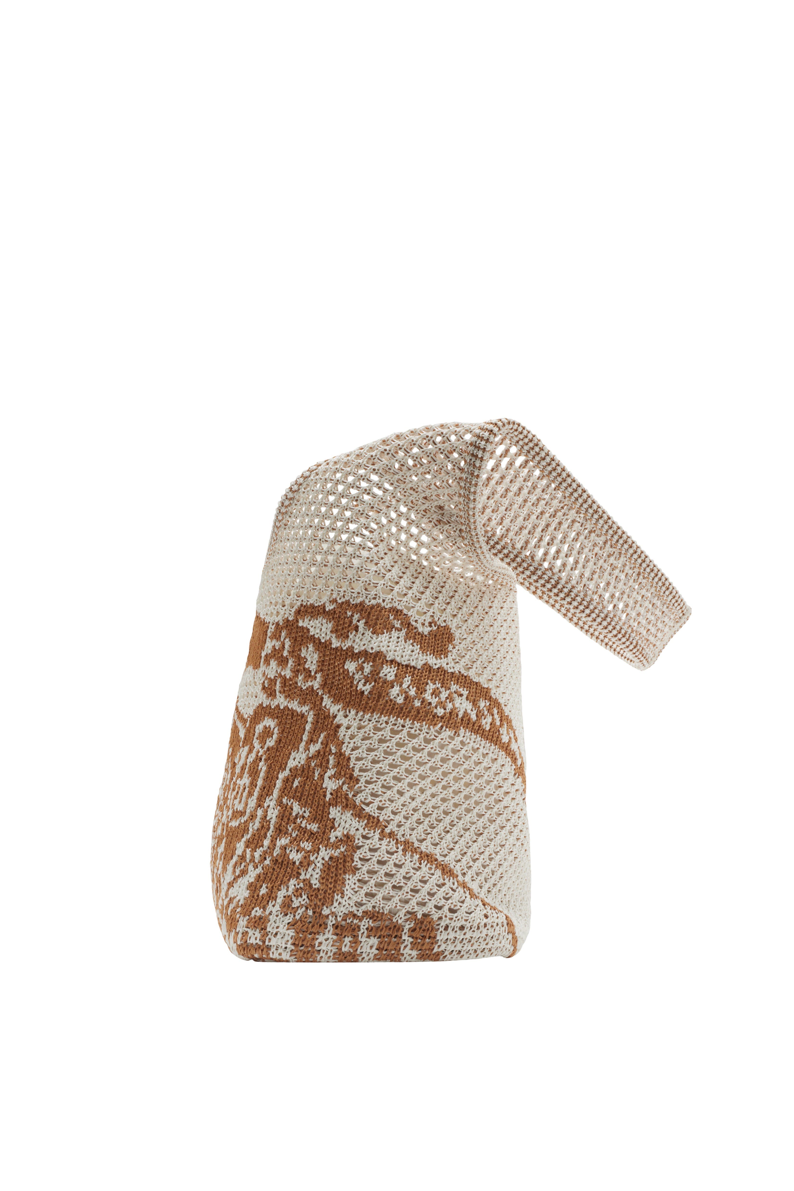 Burberry Small EKD Crochet Bag, Alternate, color, White/Sand