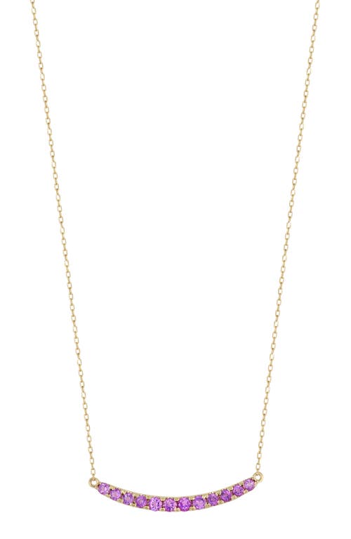Bony Levy 14k Gold Amethyst Curved Bar Pendant Necklace In Gold