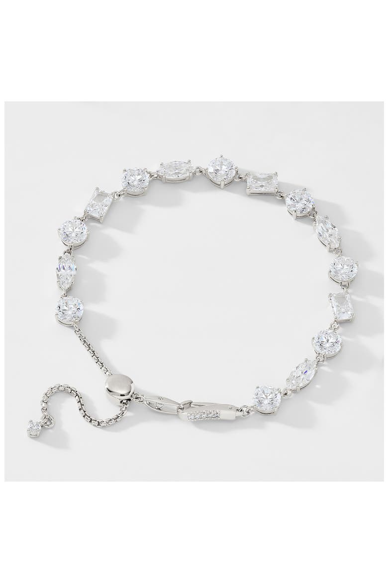 Large Cubic Zirconia Slider Bracelet, Alternate, color, RHODIUM
