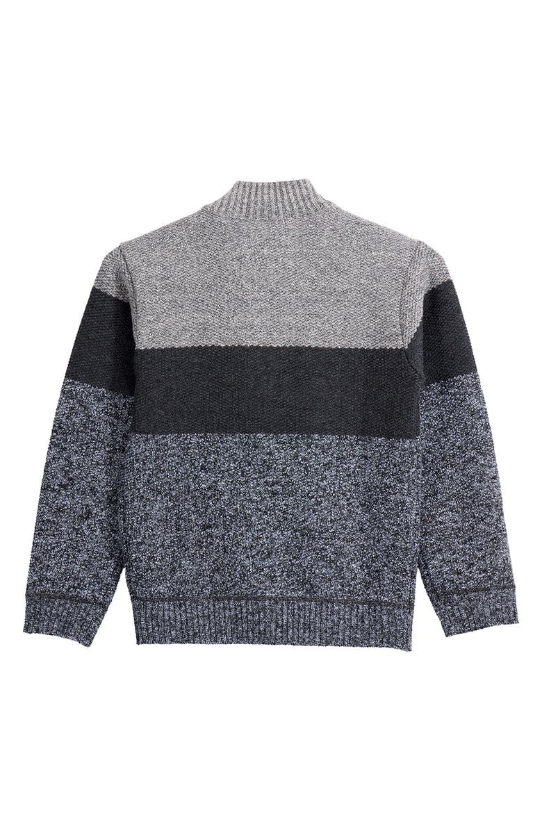 XRAY Kids' Colorblock Full Zip Sweater, Alternate, color, Oatmeal/Charcoal