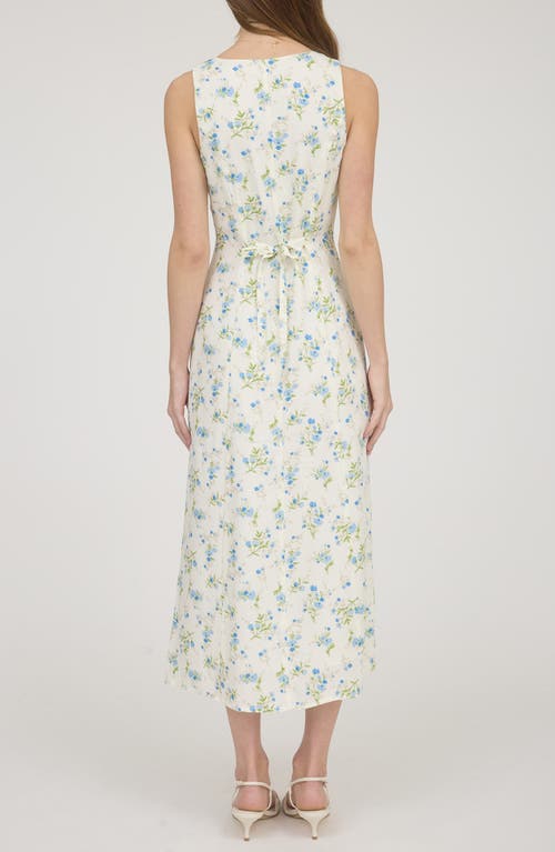 BLU PEPPER BLU PEPPER FLORAL SLEEVELESS BUTTON FRONT MIDI DRESS 