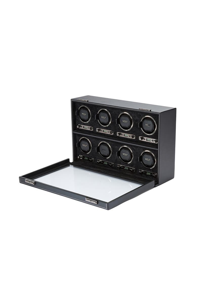 WOLF British Racing 8 Piece Watch Winder, Alternate, color, Black
