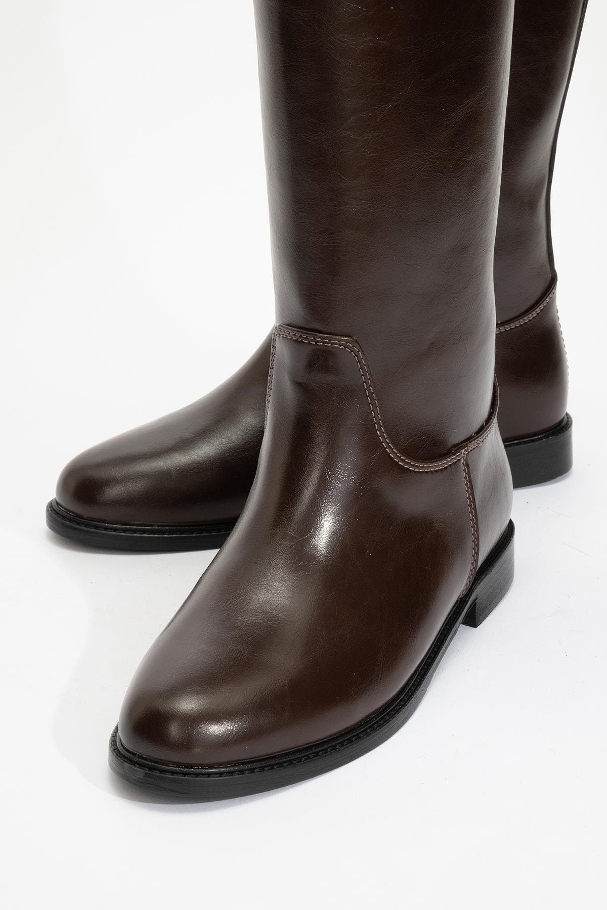 Yoko Knee High Boot, Alternate, color, Brown Faux Leather