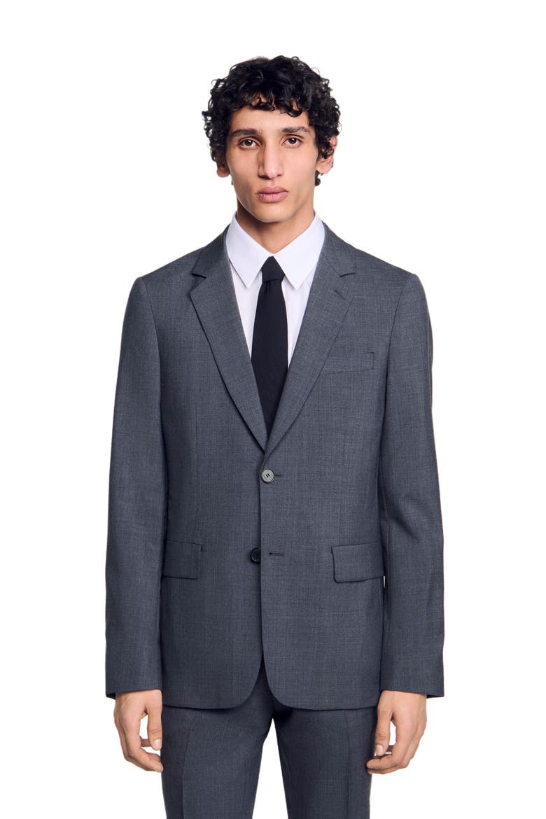 Wool suit jacket, Alternate, color, Mocked grey