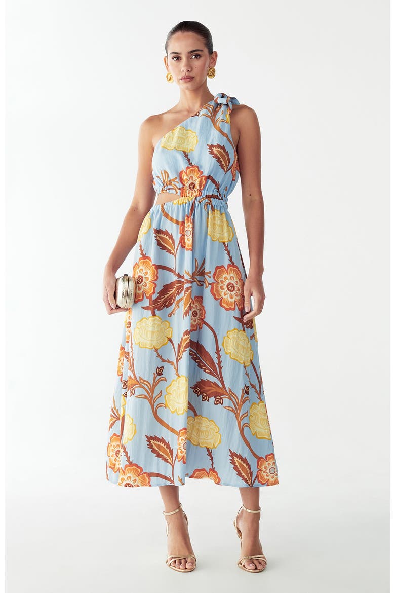 Amile Midi Dress, Alternate, color, Coastal Floral