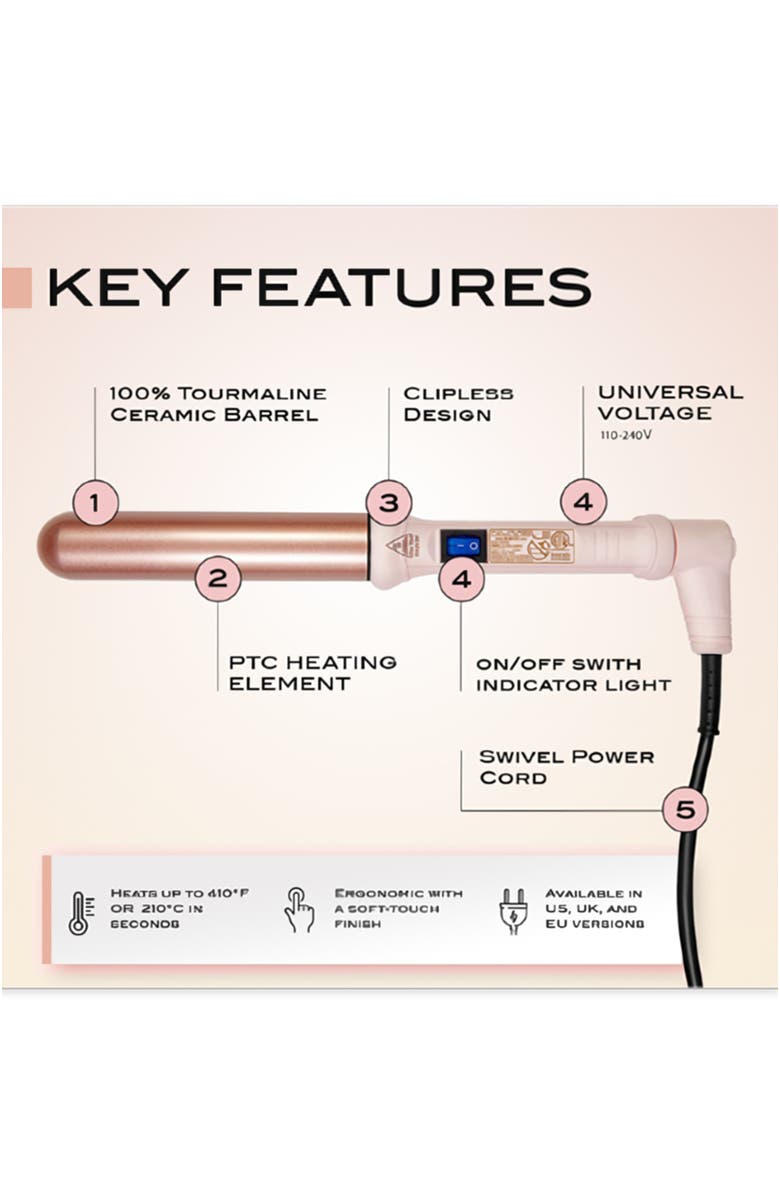 NUME Classic Curling Wand 25MM, Alternate, color, Blush 25Mm