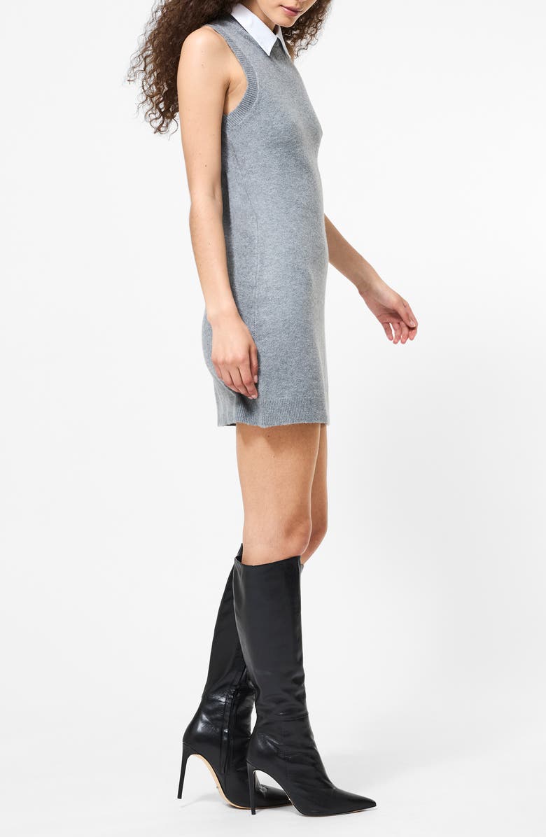 French Connection Vhari Sleeveless Mini Sweater Dress, Alternate, color, Medium Grey Melange Winter