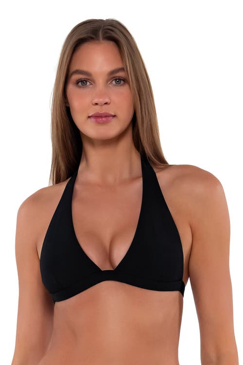 Sunsets Faith Halter Top In Black
