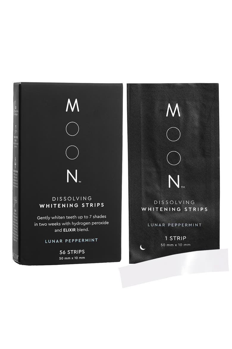 Lunar Peppermint Dissolving Teeth Whitening Strips, Main, color, NO COLOR